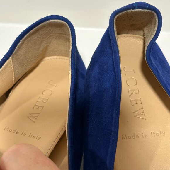 Jcrew Cece Suede Ballet Flats Cobalt Blue Size 8 - Picture 9 of 9